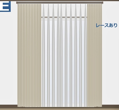 カーテンレール取付位置 E